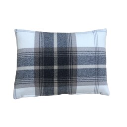 Double Sided Handmade Tartan Plaid Cushion Cover Balmoral Charcoal Grey Tweed - thumbnail 2