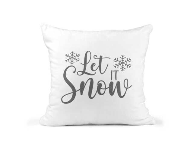 Let It Snow, Christmas Cushion, Decor, Home Decoration, Snow Flakes, Winter Xmas Festive Pillow