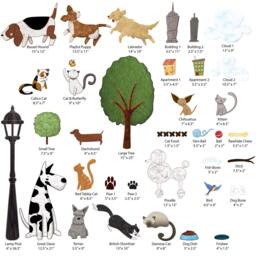 Cat & Dog Wall Decals Stickers For Nursery Kids Room Decor - Jumbo Set - thumbnail 2