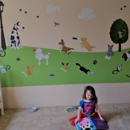 Cat & Dog Wall Decals Stickers For Nursery Kids Room Decor - Jumbo Set - thumbnail 3
