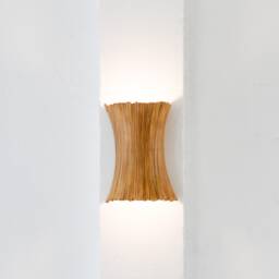 Sculptural Rattan Wall Sconce Mid-Century Modern, Half Lamp, Handcrafted, Natural - thumbnail 1