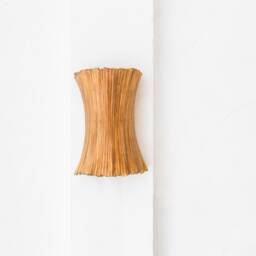 Sculptural Rattan Wall Sconce Mid-Century Modern, Half Lamp, Handcrafted, Natural - thumbnail 2