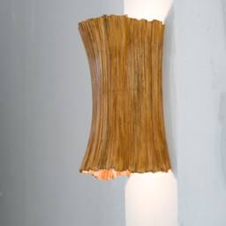 Sculptural Rattan Wall Sconce Mid-Century Modern, Half Lamp, Handcrafted, Natural - thumbnail 4