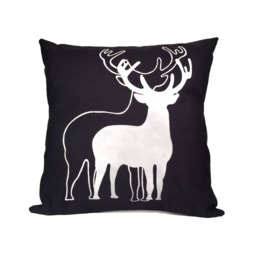 Deer Pillow Cover Hand-Painted Rustic Cabin Decor - 16x16 - thumbnail 3