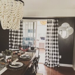 Black Buffalo Plaid Curtains Vintage Nursery Window Treatments - thumbnail 3