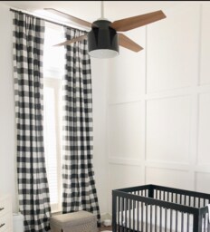 Black Buffalo Plaid Curtains Vintage Nursery Window Treatments