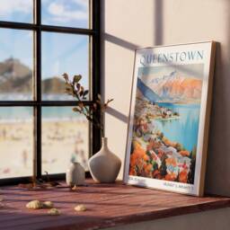 Queenstown Poster, New Zealand Travel Print, Wall Art Print - thumbnail 3