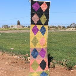 Colorful Berber Wool Runner Rug Handwoven Moroccan Hallway Rug - thumbnail 2