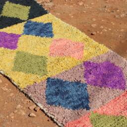 Colorful Berber Wool Runner Rug Handwoven Moroccan Hallway Rug - thumbnail 3