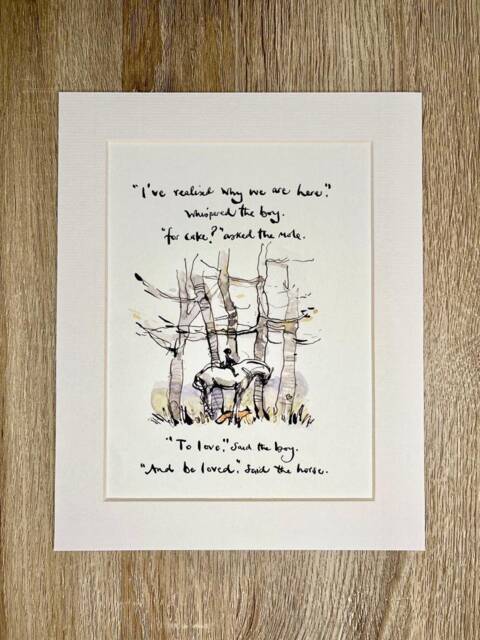 Charlie Mackesy Mounted Print - The Boy, Mole, Fox & Horse Book Page Art - image 1