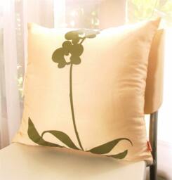 Cream Yellow Orchid Pillow 17 Inches Square