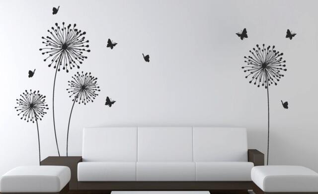 Decal Stylish Modern Flowers With Butterflies Wall Sticker Decals Home Decor By Decalisland - Sd 025 - image 1