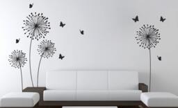 Decal Stylish Modern Flowers With Butterflies Wall Sticker Decals Home Decor By Decalisland - Sd 025 - thumbnail 1