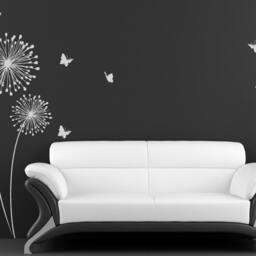Decal Stylish Modern Flowers With Butterflies Wall Sticker Decals Home Decor By Decalisland - Sd 025 - thumbnail 2