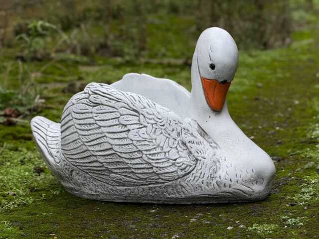 Stone Swan Statue Elegant Garden Sculpture Unique Marble Figurine Concrete Bird Decoration Swan Lover Gift Lawn Ornament Yard Art - image 1