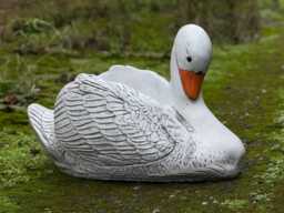 Stone Swan Statue Elegant Garden Sculpture Unique Marble Figurine Concrete Bird Decoration Swan Lover Gift Lawn Ornament Yard Art - thumbnail 1
