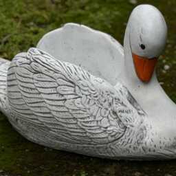 Stone Swan Statue Elegant Garden Sculpture Unique Marble Figurine Concrete Bird Decoration Swan Lover Gift Lawn Ornament Yard Art - thumbnail 3