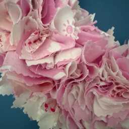 Lovely Pink & White Rag Wreath - Handmade Patterned & Plain Fabrics Indoor Shabby Chic Quirky Wall Or Door Decor Perfect Nursery - thumbnail 3