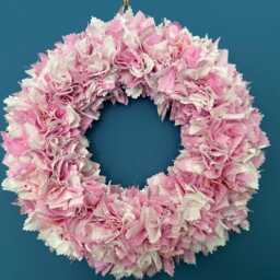Lovely Pink & White Rag Wreath - Handmade Patterned & Plain Fabrics Indoor Shabby Chic Quirky Wall Or Door Decor Perfect Nursery - thumbnail 1