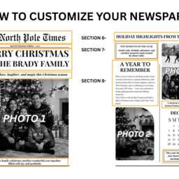 Christmas Newspaper, Printed & Shipped For Special Events, Year in Review Newsletter, Holiday Photo Card, Customizable Design - thumbnail 3