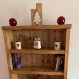Bookcase Rustic Solid Wood Bookcase Bookshelf Display Shelves Pine Oak Handmade - thumbnail 2