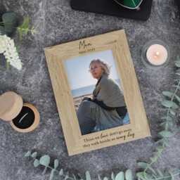 "Personalised Mum Memorial Photo Frame, in Loving Memory Wooden Engraved Remembrance Picture Grief & Mourning Gift, 4""x6" - thumbnail 2