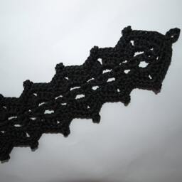 Black Tiebacks, Lace Curtain Tie Backs, Drapery, Custom Order Available - thumbnail 4