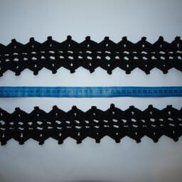 Black Tiebacks, Lace Curtain Tie Backs, Drapery, Custom Order Available - thumbnail 3