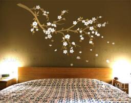 Cherry Blossom Branch Flower Tree Bedroom Butterflies Wall Decals Sticker Decor - thumbnail 1