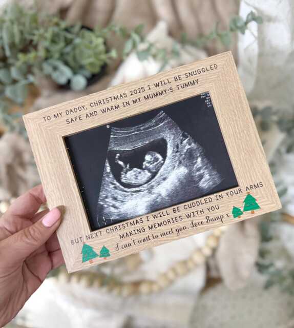 Christmas Tree Daddy To Be Baby Ultra Sound Scan Photo Frame
