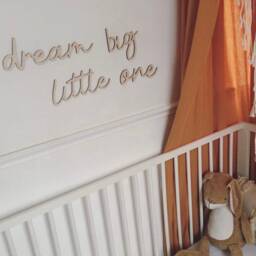 Dream Big Little One Wooden Wall Sign, Nursery Decor - thumbnail 2