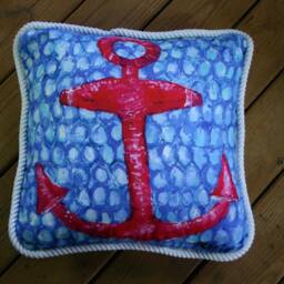 Anchor Throw Pillow Pair, Coastal Decor With A Nautical Flair, 20 X 20 - thumbnail 3