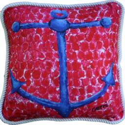 Anchor Throw Pillow Pair, Coastal Decor With A Nautical Flair, 20 X 20 - thumbnail 2
