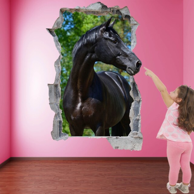 Black Horse Wall Decal Sticker Mural Poster Print Art Home Office Decor - image 1