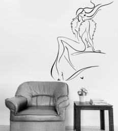 Wall Vinyl Decal Art Elegant Lady Slim Figure Amazing Fashion Studio Decor - #2743Dn - thumbnail 1