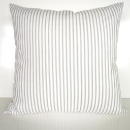 Ticking Stripe Pillows French Gray Pillow Covers Black Ticking Stripe Blue Red Pillows Farmhouse All Sizes - thumbnail 2