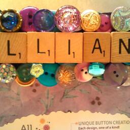 Reserved ~ Custom Only Blue & Purple Button Frame Personalize Coordinated Decor Gift For Her Shower 4x6 Photo - thumbnail 2