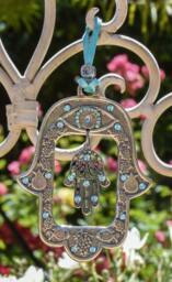 Hamsa Decor, Hand Wall Hanging, Wall, Luck Hamsa, Handmade, Judaica Art, Hand, Blessing Home - thumbnail 1