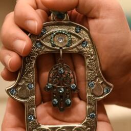 Hamsa Decor, Hand Wall Hanging, Wall, Luck Hamsa, Handmade, Judaica Art, Hand, Blessing Home - thumbnail 2
