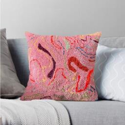 Punch Needle Pillow Cover Colorful Embroidered Rug Cushion, 40x40 cm - thumbnail 2