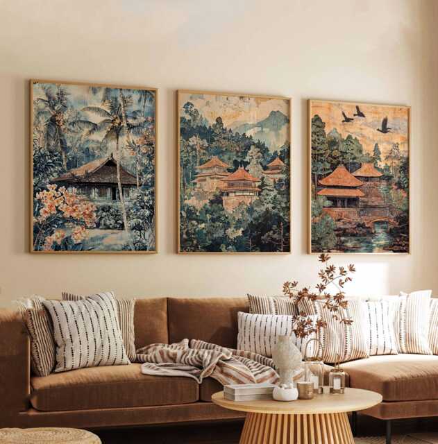 Set Of 3 Ubud Posters, Bali Travel Prints, Wall Art Set, Decor Photography Prints - image 1
