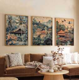 Set Of 3 Ubud Posters, Bali Travel Prints, Wall Art Set, Decor Photography Prints - thumbnail 1