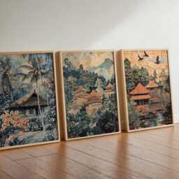 Set Of 3 Ubud Posters, Bali Travel Prints, Wall Art Set, Decor Photography Prints - thumbnail 2