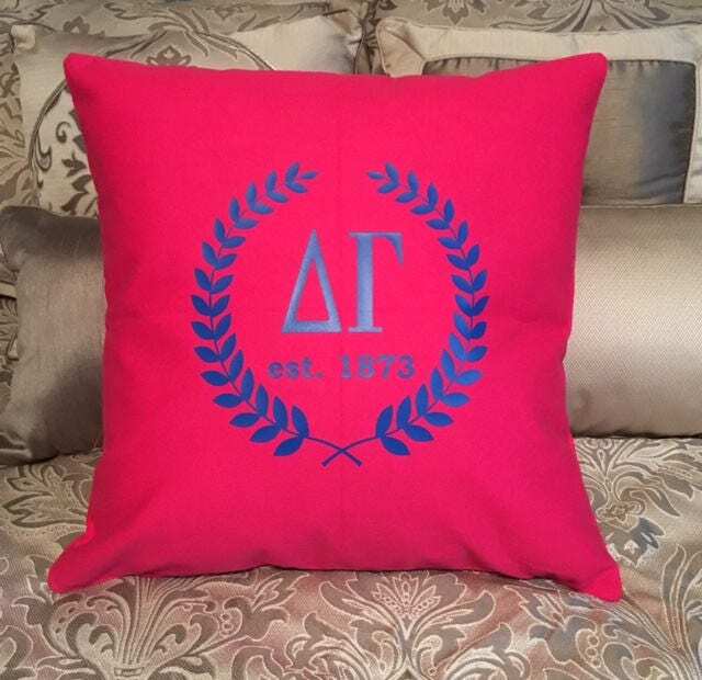 Delta Gamma Sorority 18x18 Throw Pillow/Dg Pillow/Delta Bid Day Gift - image 1