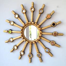 "Peruvian Mirrors ""Calavera 40cm Gold" - thumbnail 1