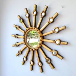 "Peruvian Mirrors ""Calavera 40cm Gold" - thumbnail 2