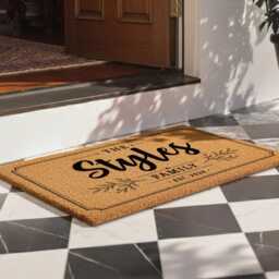Family Name Doormat With Established Date - Rectangular Border - thumbnail 3