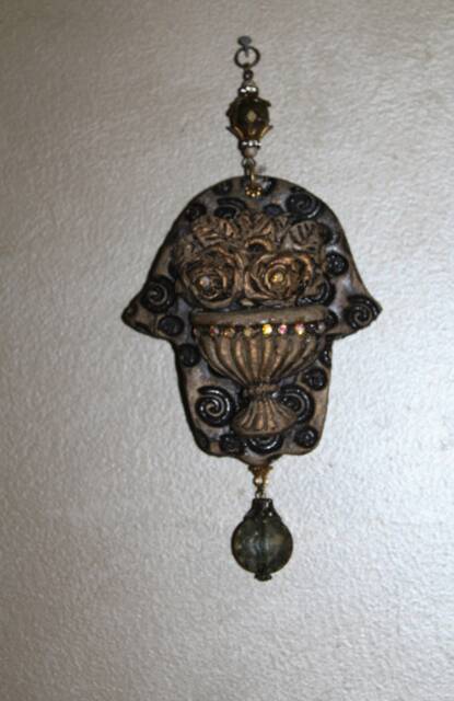 "Handmade Stone Hamsa Wall Hanging Middle Eastern Home Decor - 4"" X 3.5" - image 1