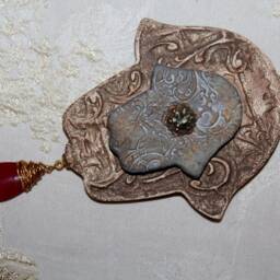"Handmade Stone Hamsa Wall Hanging Middle Eastern Home Decor - 4"" X 3.5" - thumbnail 3