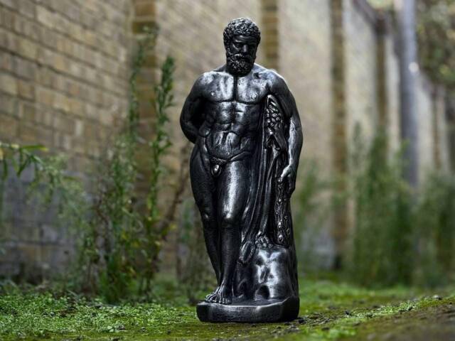 Stone Black Hercules Statue Concrete Greek Mythology Decor Handmade Figure Outdoor Garden Sculpture Strongman Yard Ornament Gift - image 1